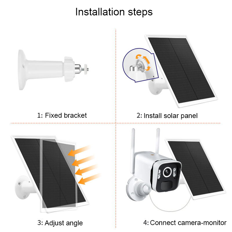  4w 5v Solar Panel Charging Monitor install step