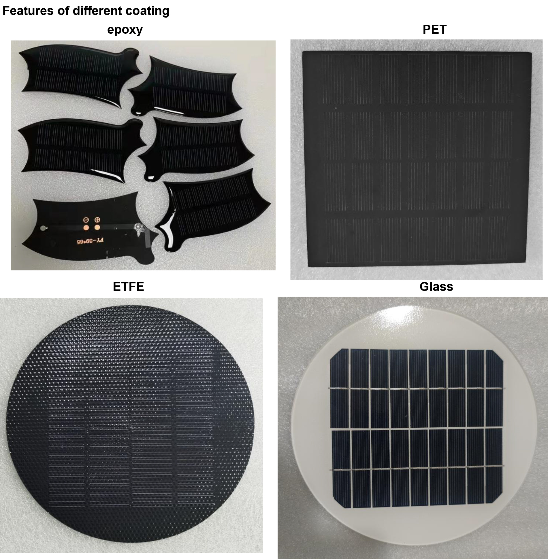 solar panel different coating type pic