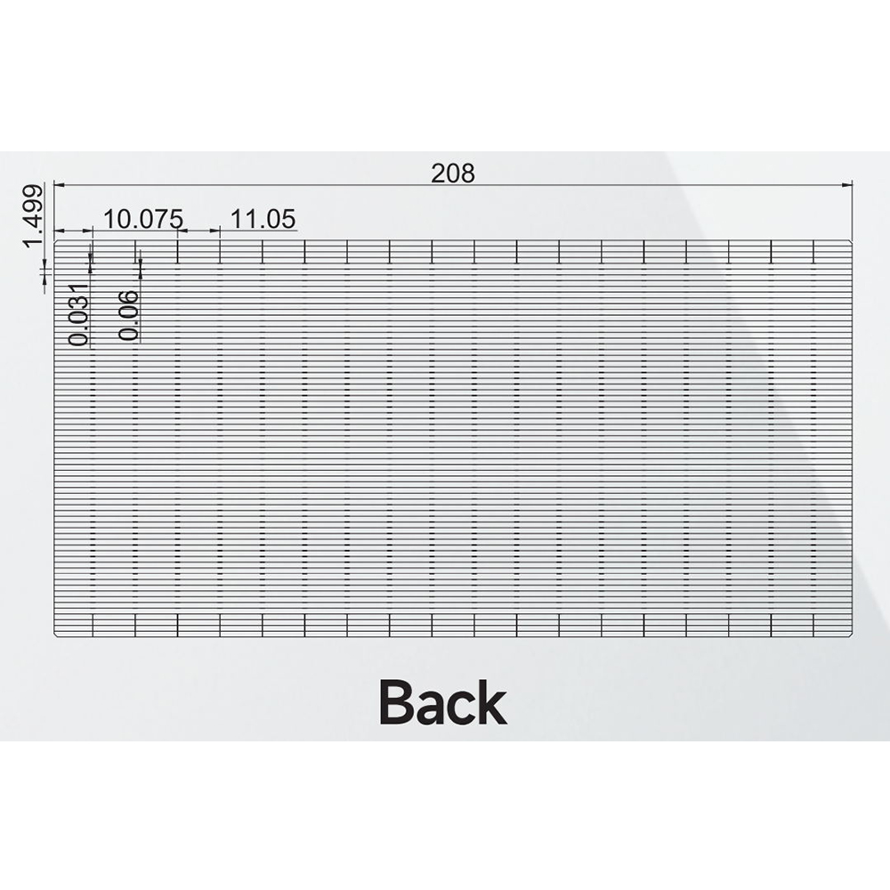 HJT half-cut bifacial solar cell draft back view