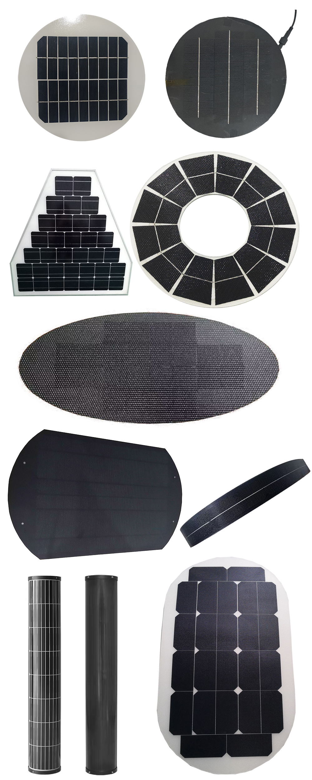 Customized shape and power solar panel example 