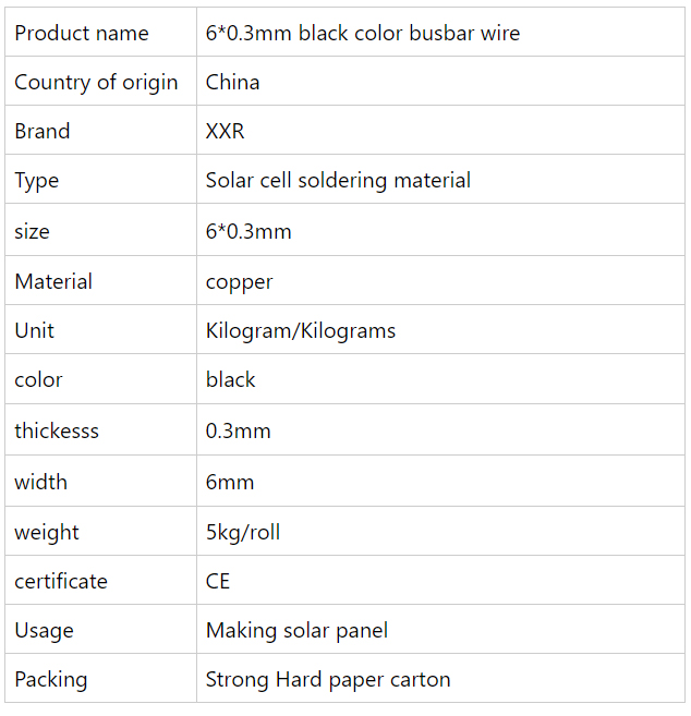 black busbar wire datas