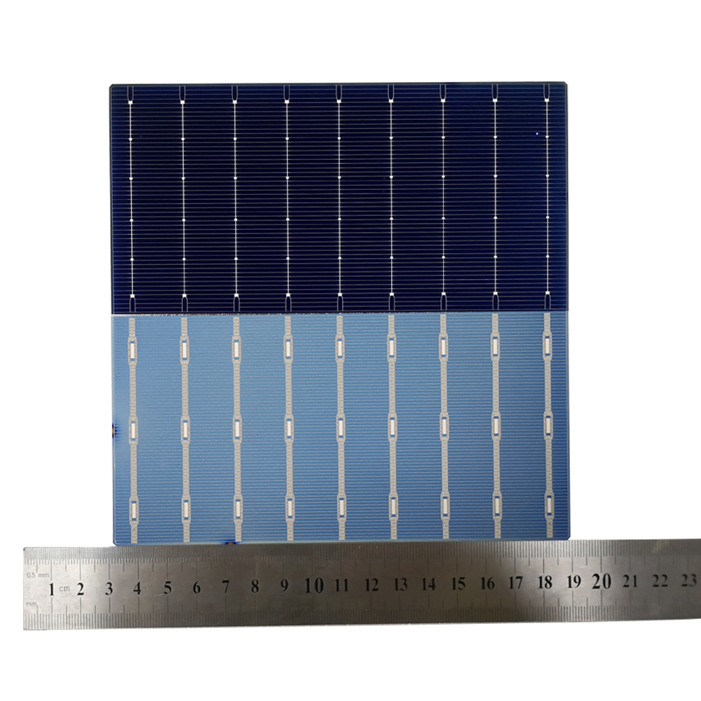 158.75mm 9bb half cut 23% 2.9W bifi solar cell (16.8mm distance)