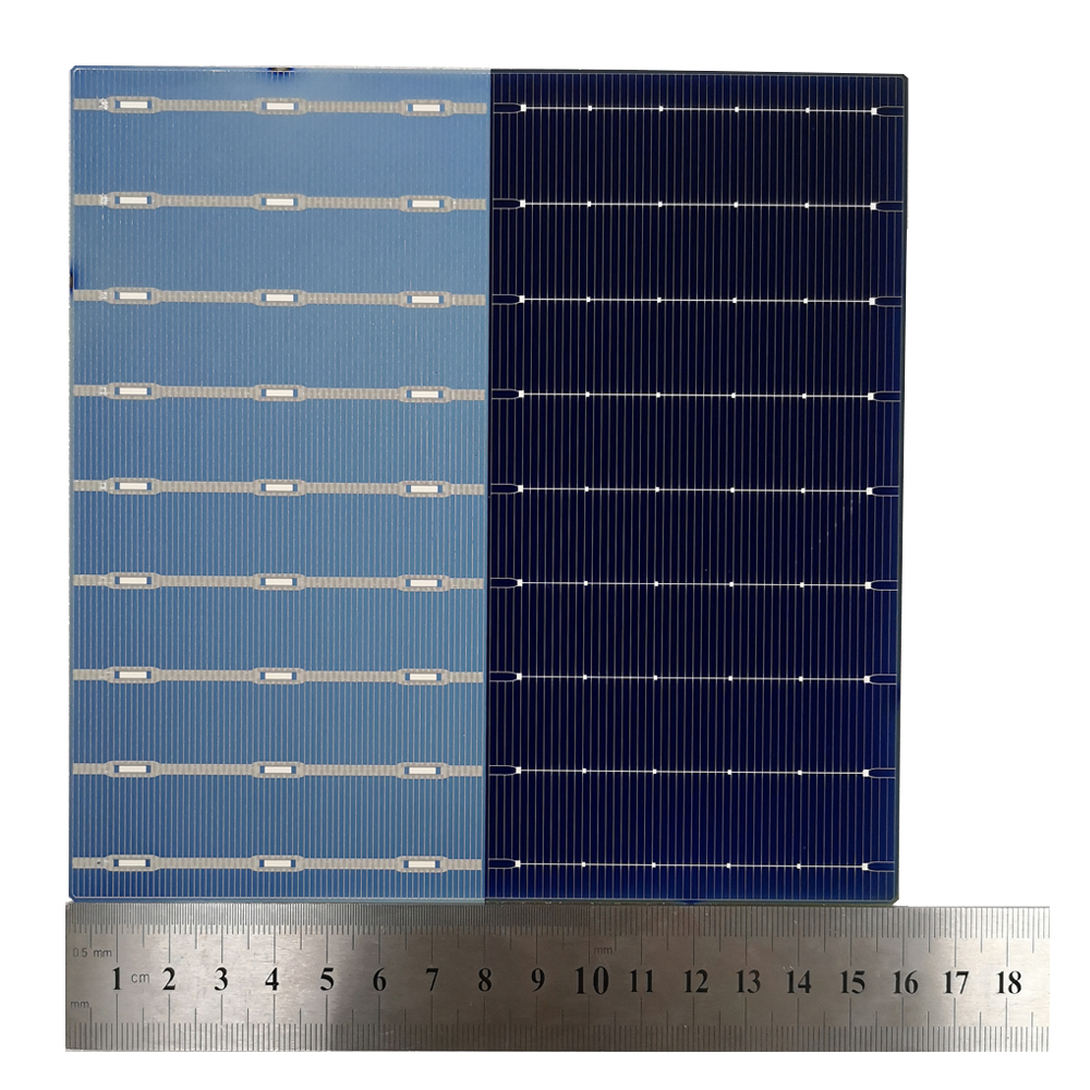 158.75mm 9bb half cut 23% 2.9W bifi solar cell (16.8mm distance)