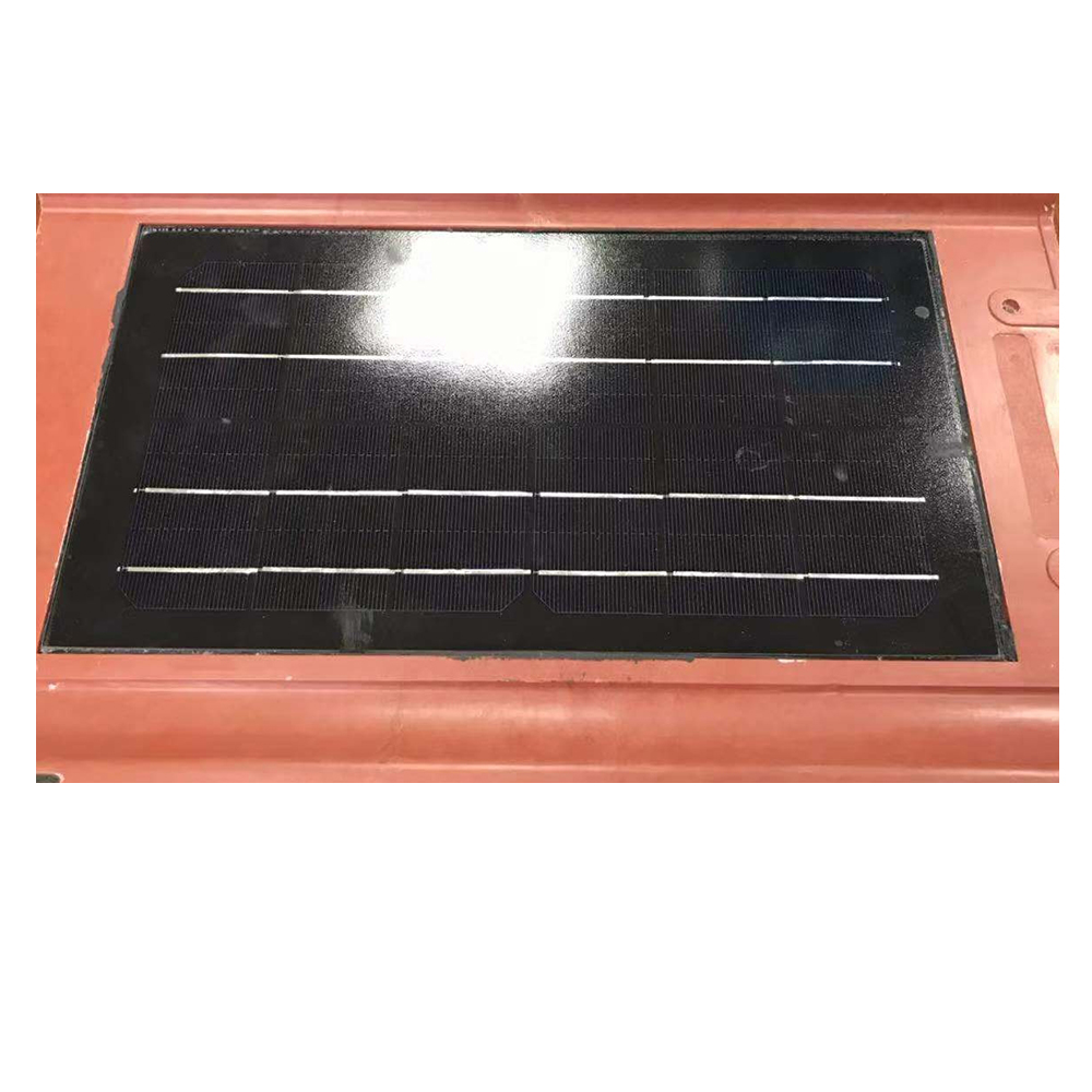 Solar Photovoltaic Roof Tiles Flat 11W 2v High Quality Glass Frameless Solar Panels Building Solutions on House Roof