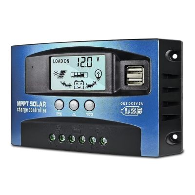 50A MPPT Solar Charge Controller with LCD Display Dual USB Multiple Load Control Modes